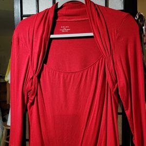 SIZE Large  Faux shrug red top like new